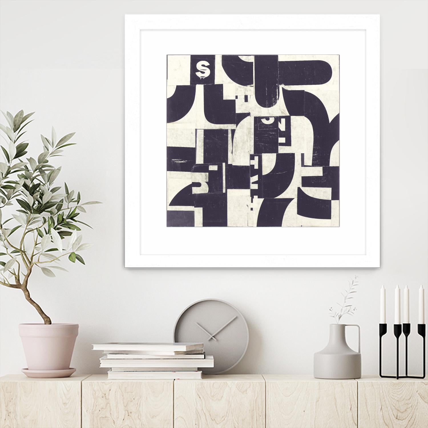 Collaged Letters Purple D by JB Hall on GIANT ART - white abstract