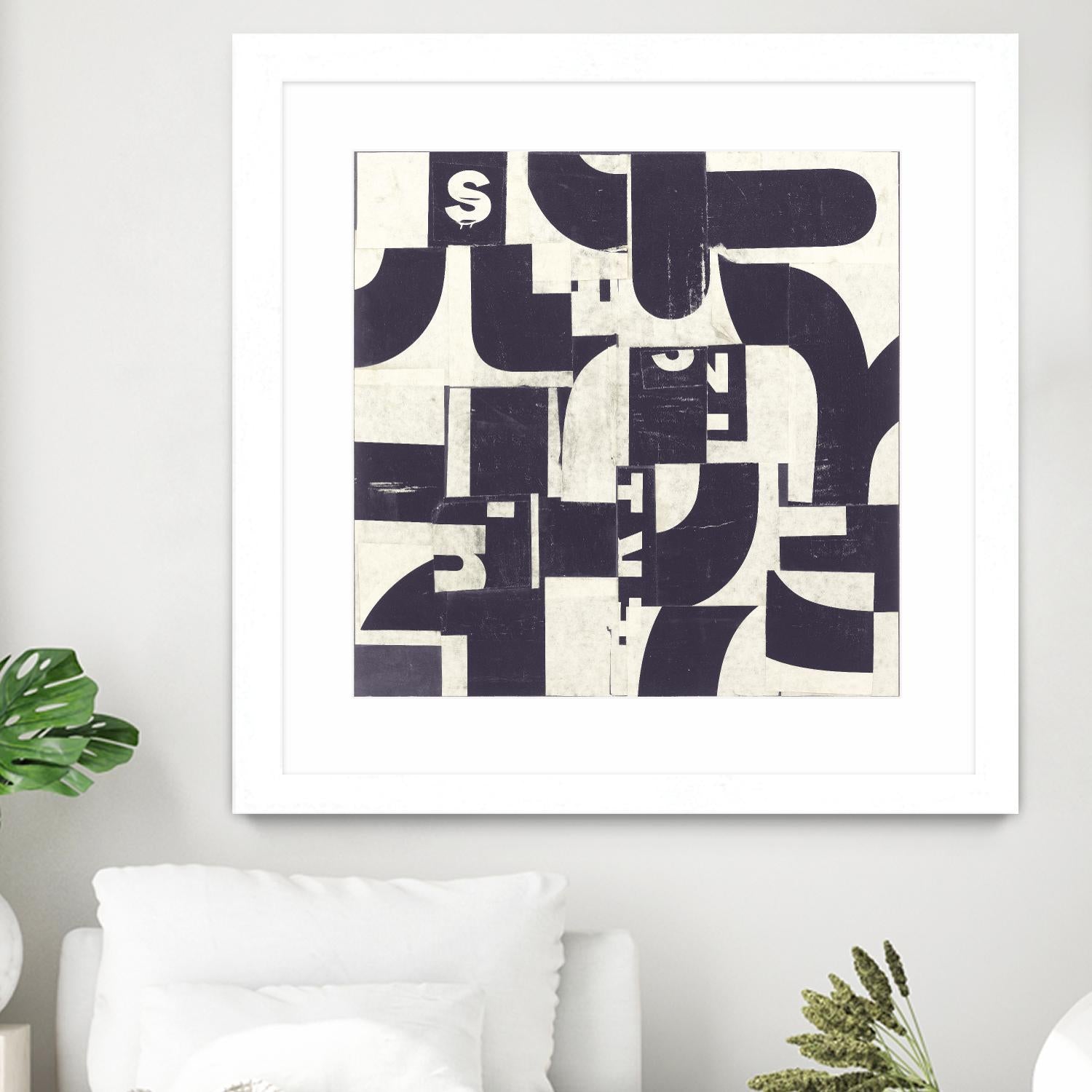 Collaged Letters Purple D by JB Hall on GIANT ART - white abstract