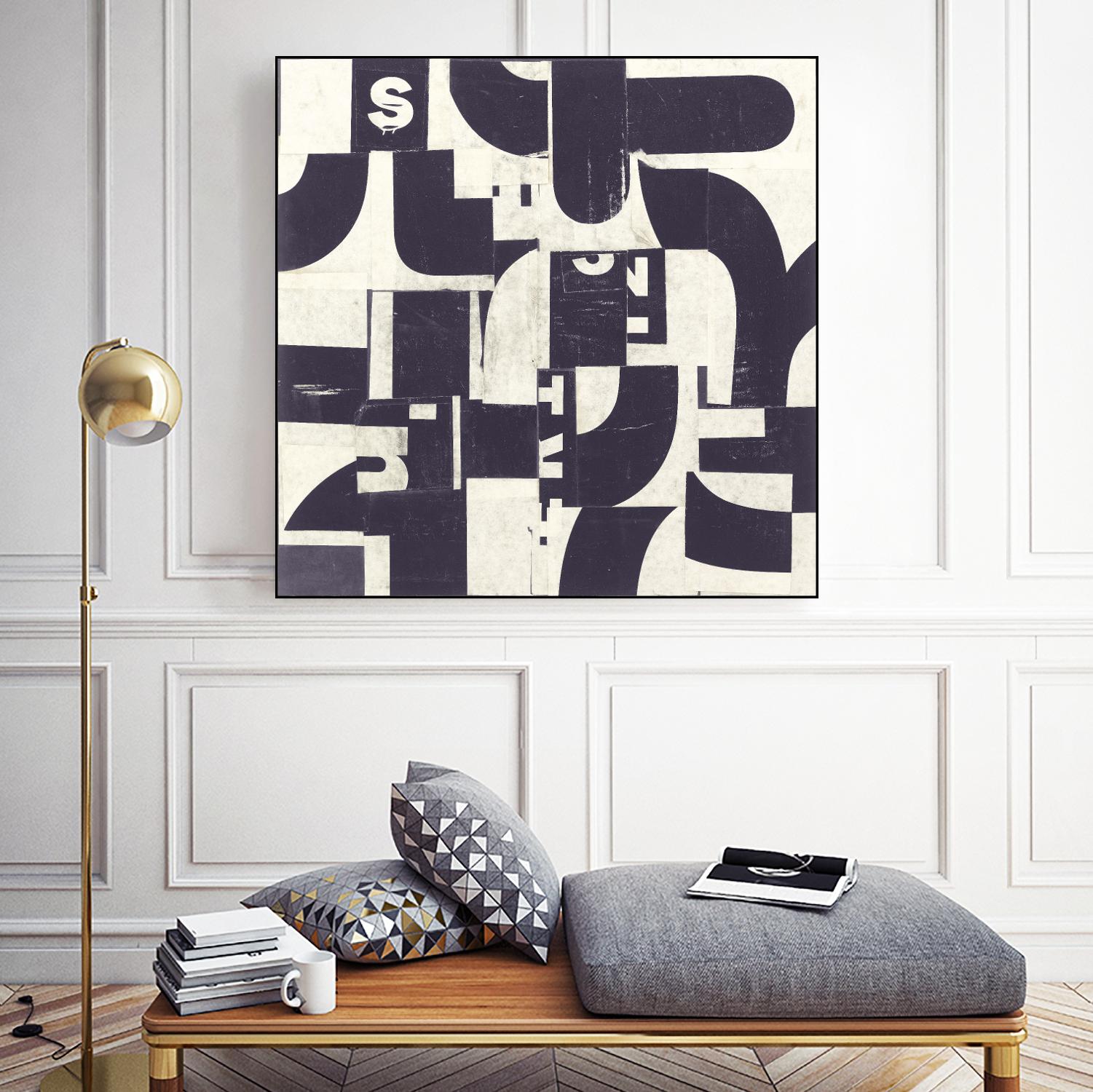 Collaged Letters Purple D by JB Hall on GIANT ART - white abstract