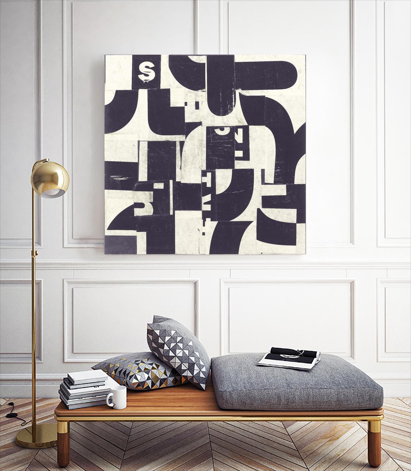 Collaged Letters Purple D by JB Hall on GIANT ART - white abstract