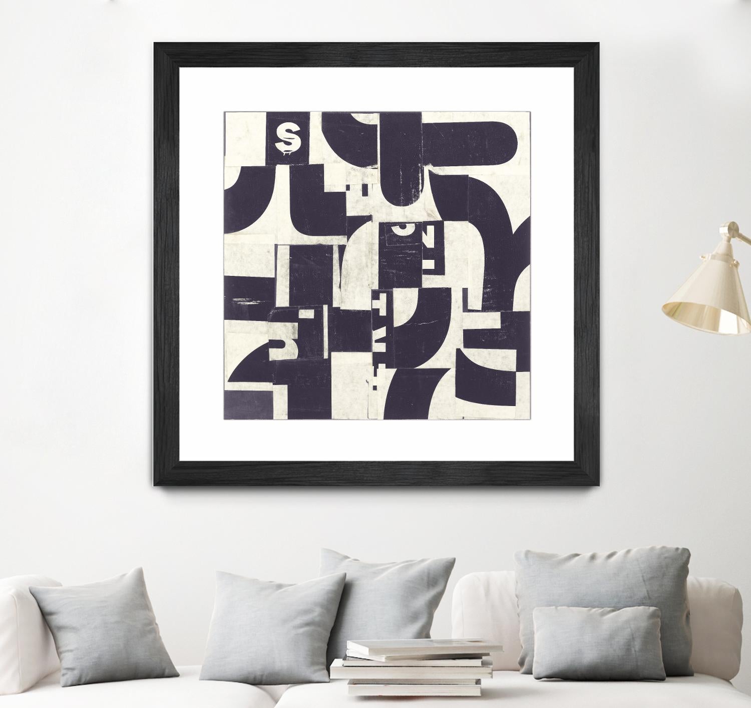 Collaged Letters Purple D by JB Hall on GIANT ART - white abstract