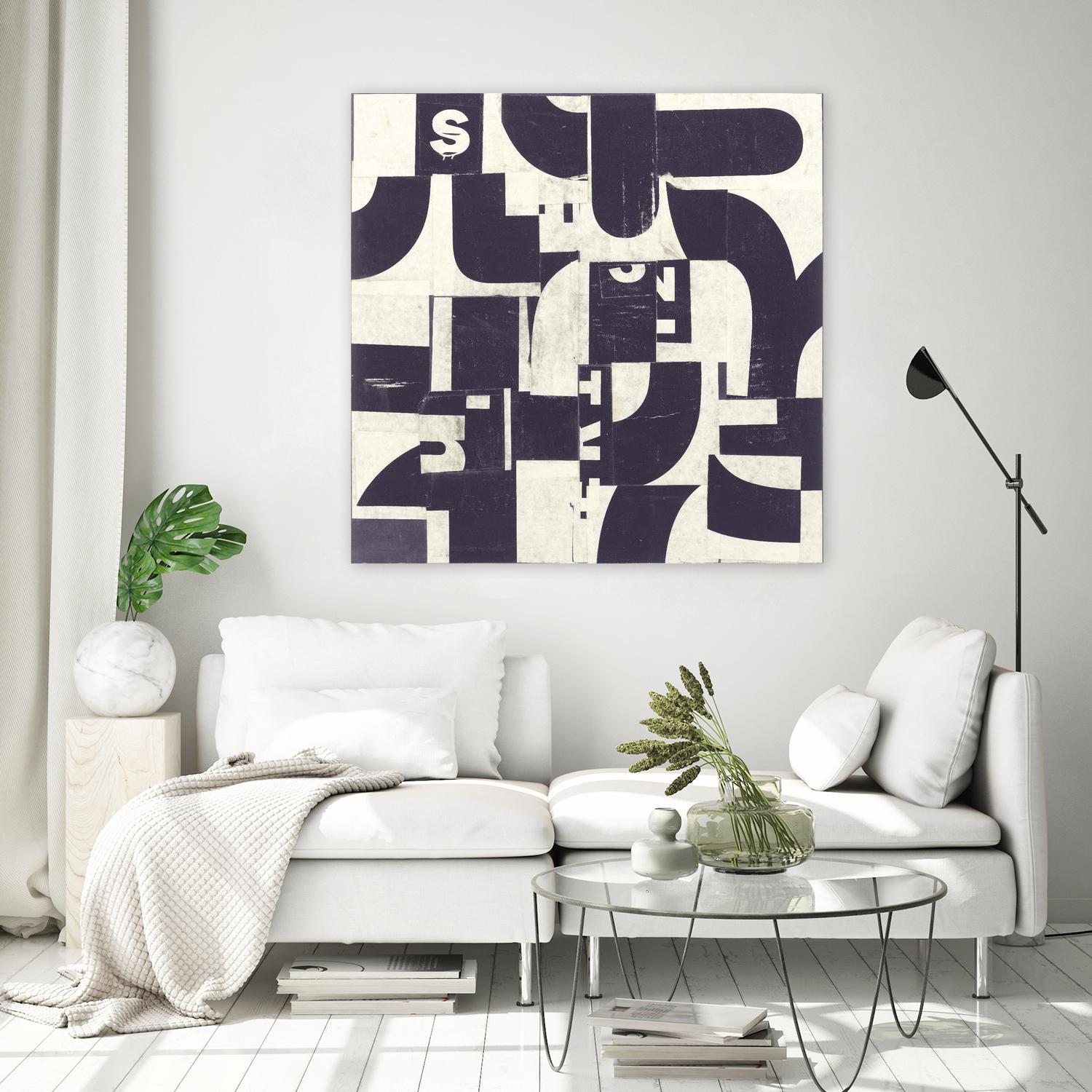 Collaged Letters Purple D by JB Hall on GIANT ART - white abstract