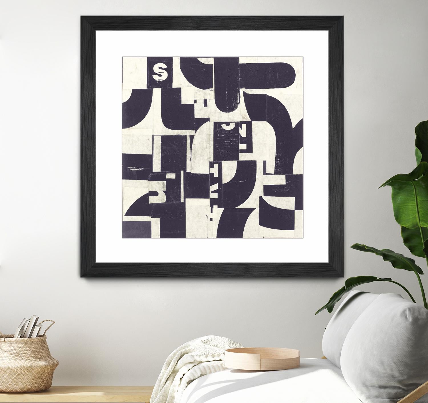 Collaged Letters Purple D by JB Hall on GIANT ART - white abstract