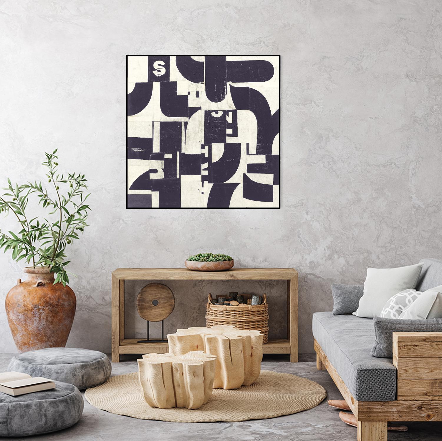 Collaged Letters Purple D by JB Hall on GIANT ART - white abstract