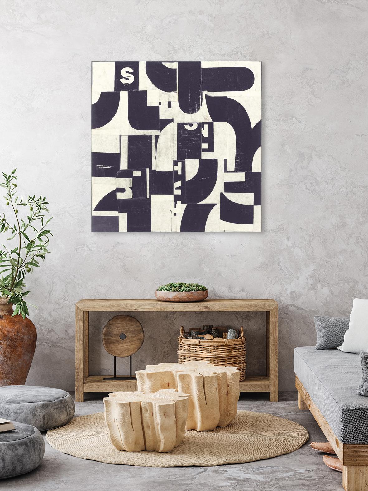 Collaged Letters Purple D by JB Hall on GIANT ART - white abstract