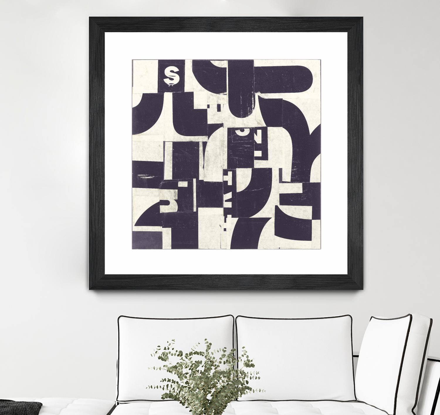 Collaged Letters Purple D by JB Hall on GIANT ART - white abstract