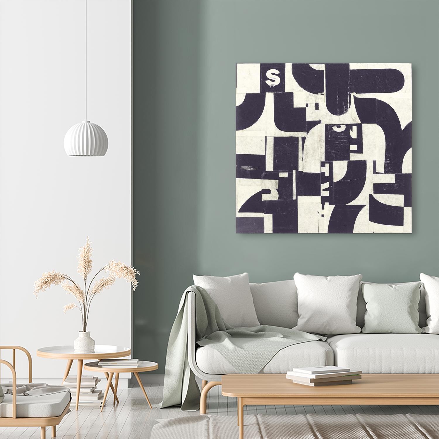 Collaged Letters Purple D by JB Hall on GIANT ART - white abstract