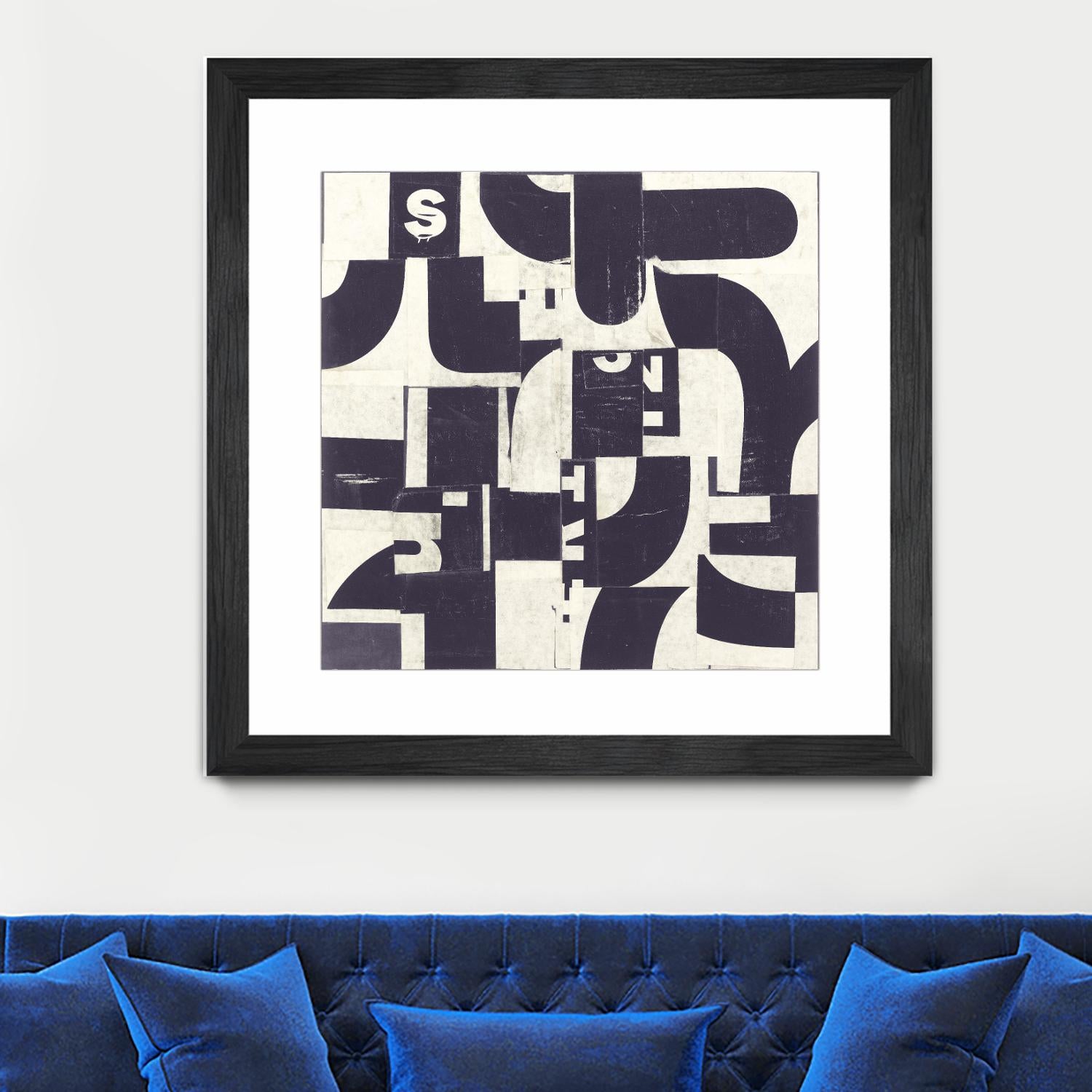 Collaged Letters Purple D by JB Hall on GIANT ART - white abstract