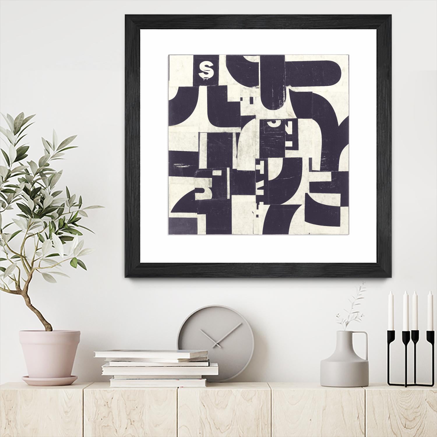 Collaged Letters Purple D by JB Hall on GIANT ART - white abstract