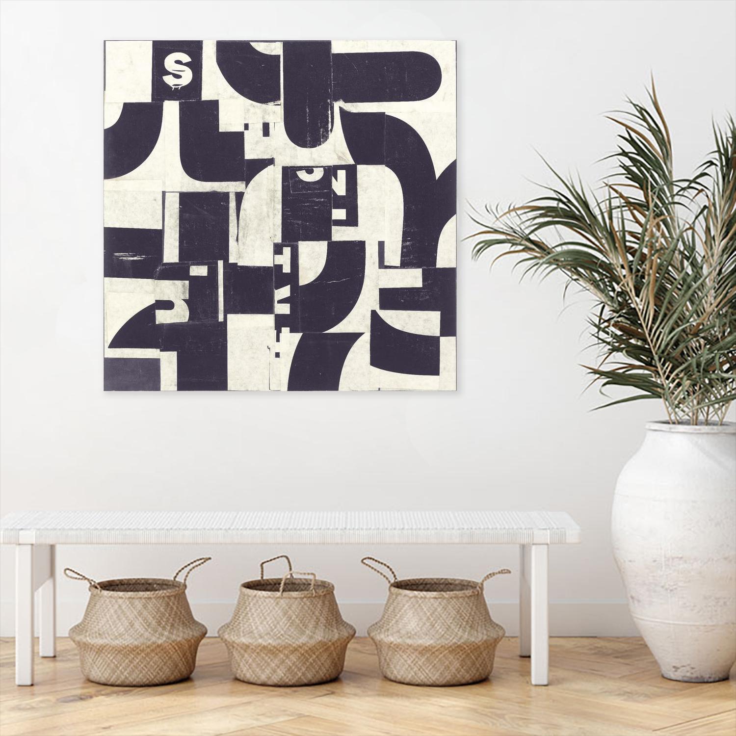 Collaged Letters Purple D by JB Hall on GIANT ART - white abstract