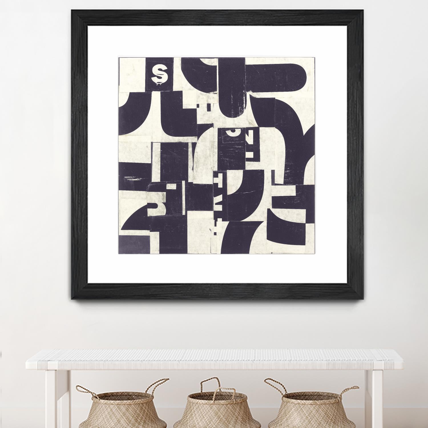 Collaged Letters Purple D by JB Hall on GIANT ART - white abstract