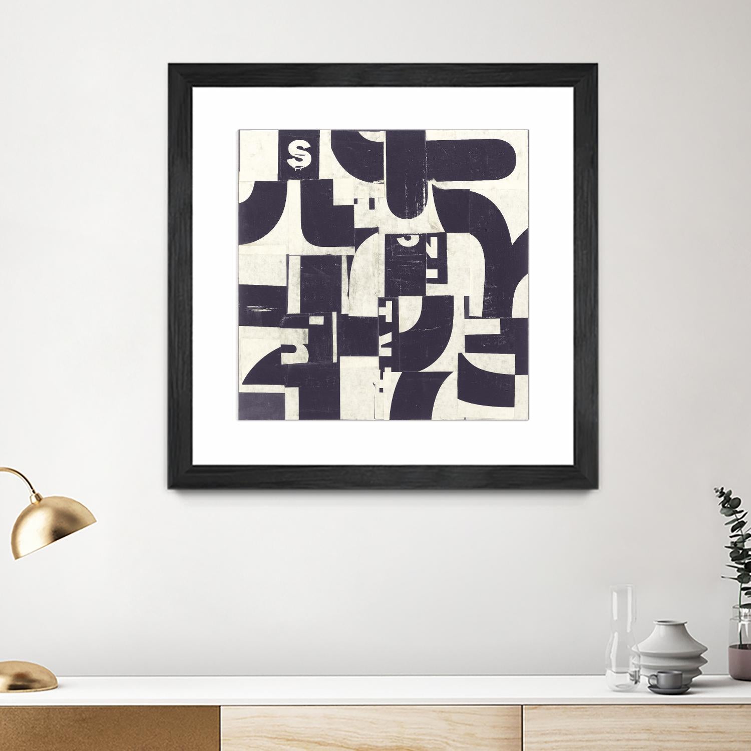 Collaged Letters Purple D by JB Hall on GIANT ART - white abstract