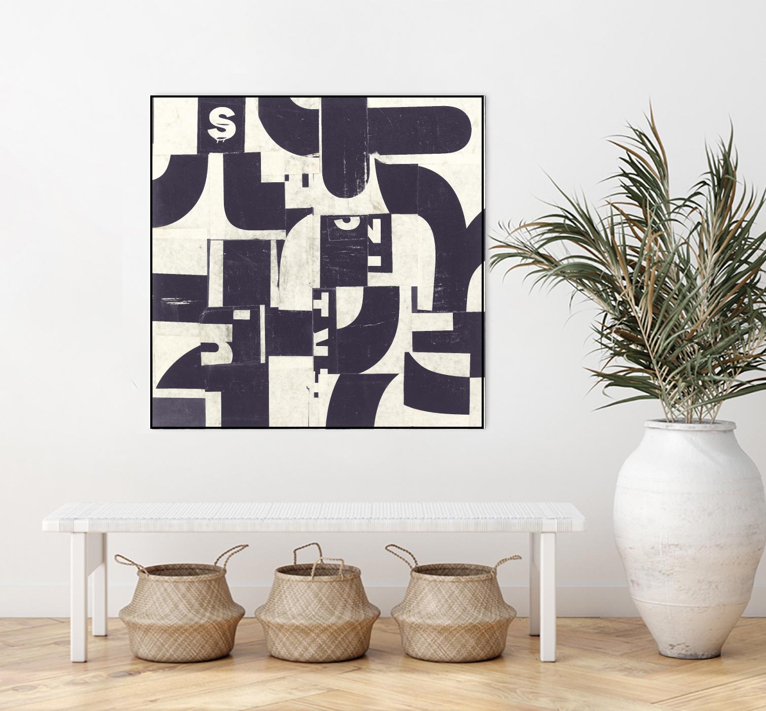 Collaged Letters Purple D by JB Hall on GIANT ART - white abstract