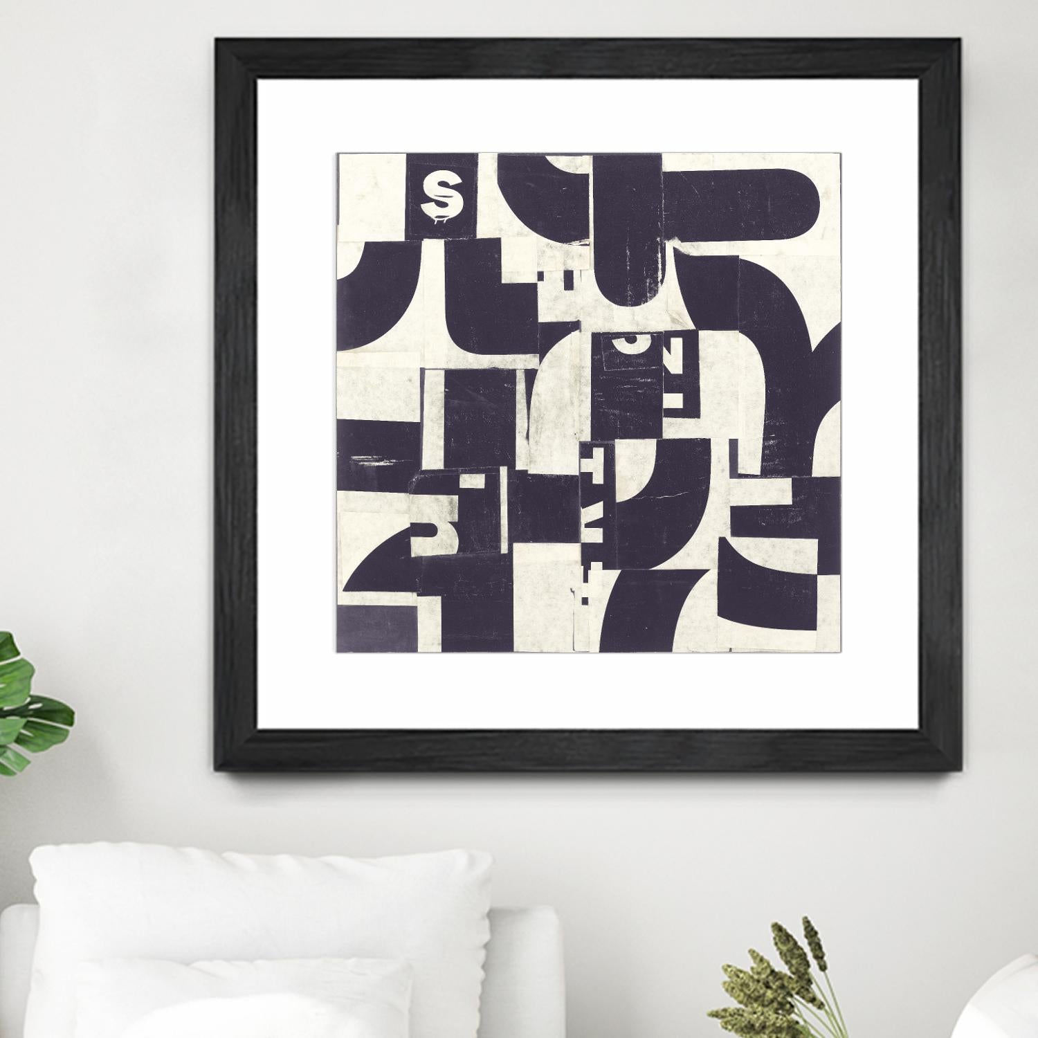 Collaged Letters Purple D by JB Hall on GIANT ART - white abstract