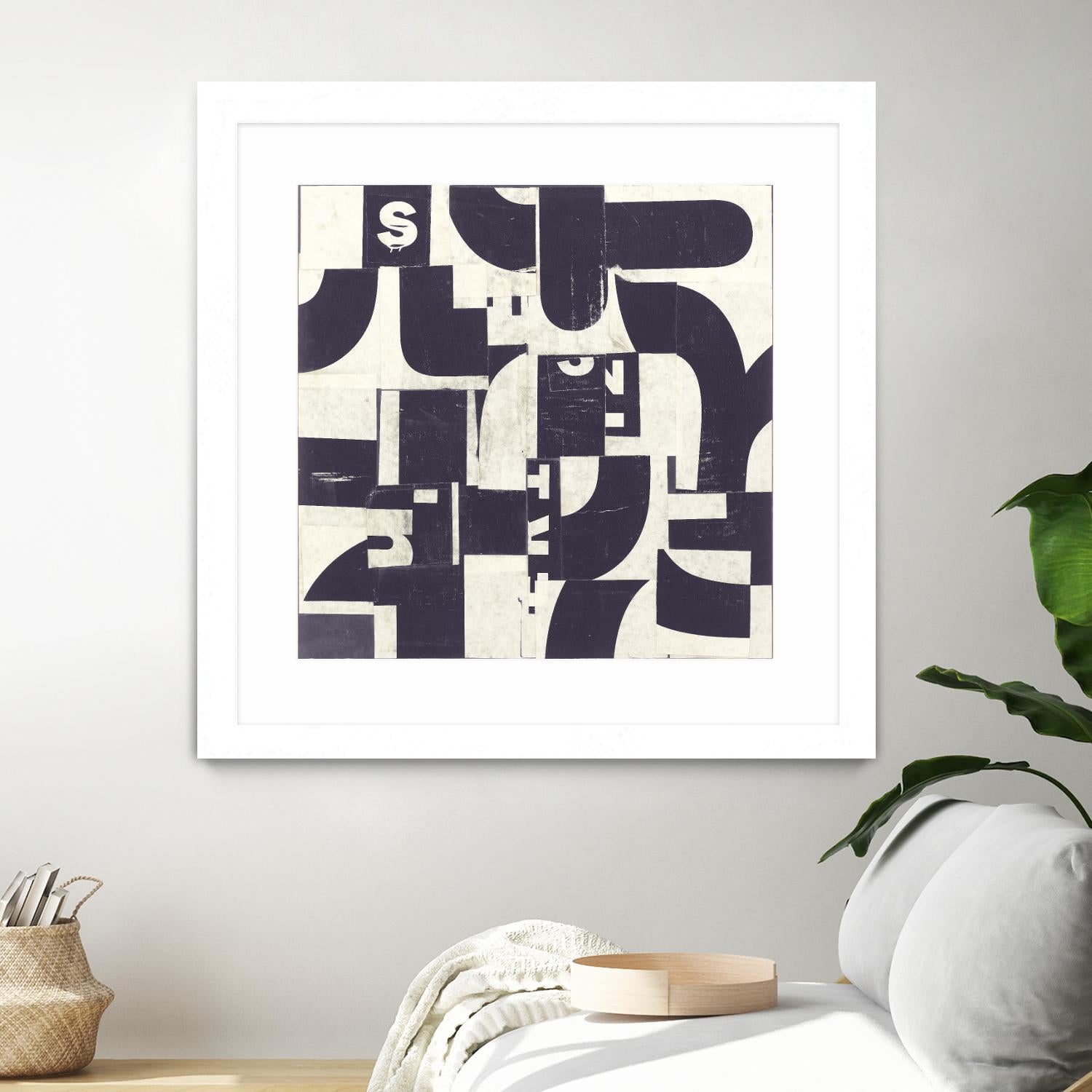 Collaged Letters Purple D by JB Hall on GIANT ART - white abstract