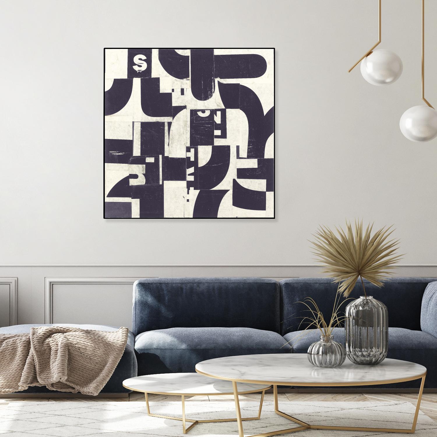 Collaged Letters Purple D by JB Hall on GIANT ART - white abstract