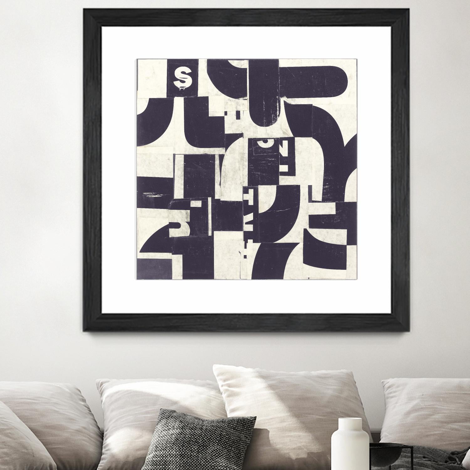 Collaged Letters Purple D by JB Hall on GIANT ART - white abstract