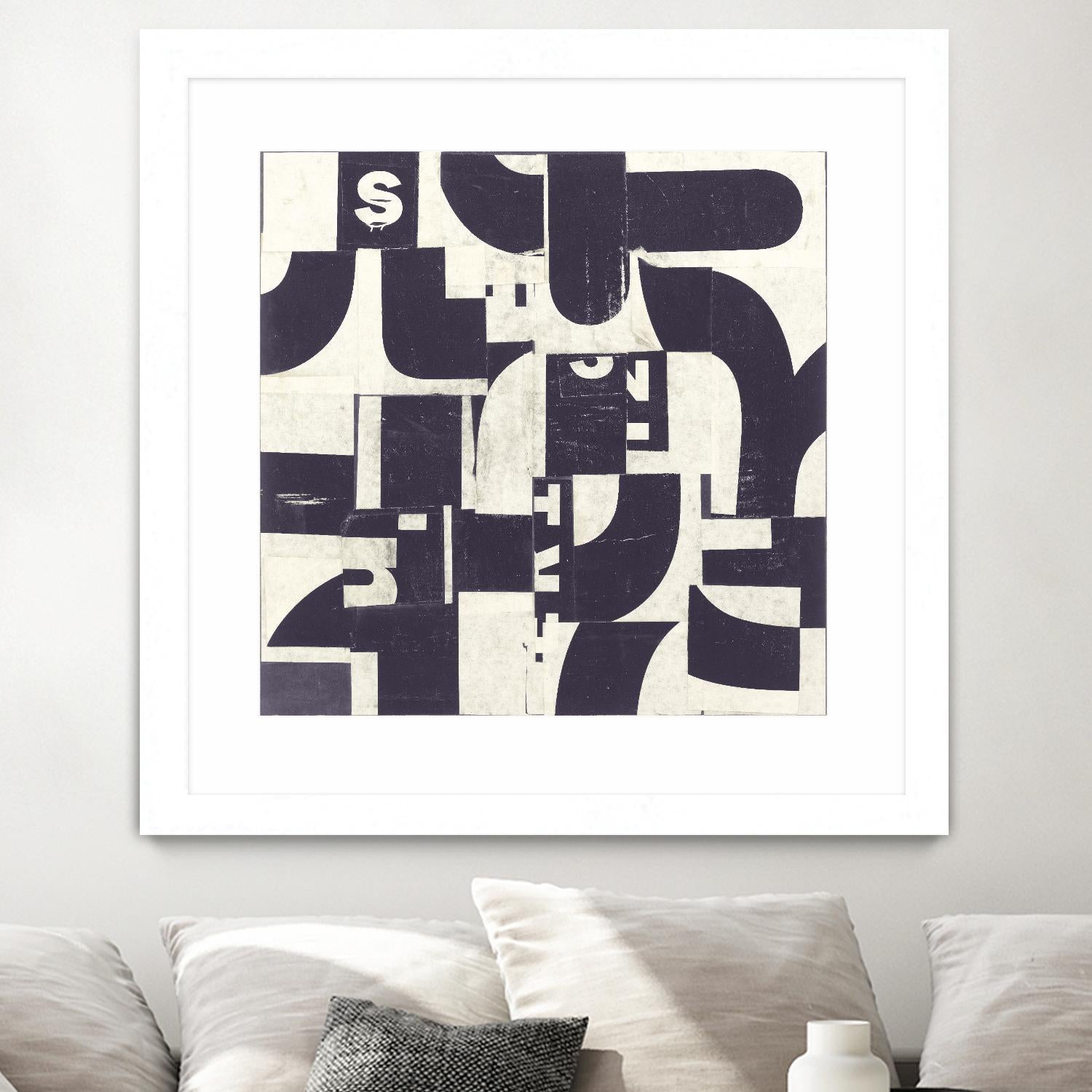 Collaged Letters Purple D by JB Hall on GIANT ART - white abstract