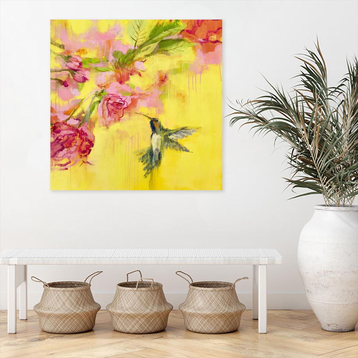 Hummingbird 1 by PN Studio on GIANT ART - pink flowers colibri