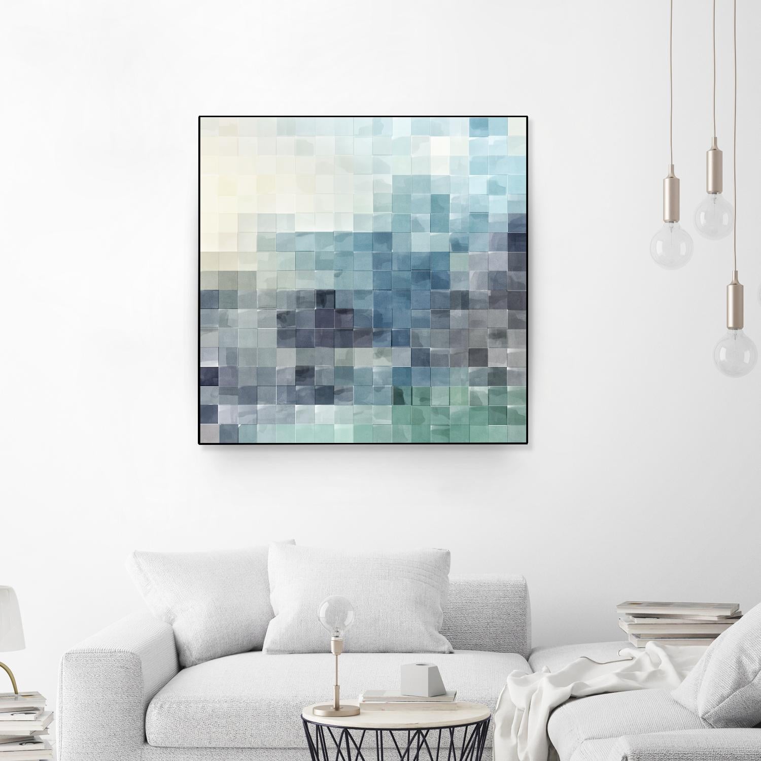 Gridded Watercolor Landscape A by THE Studio on GIANT ART - green abstract