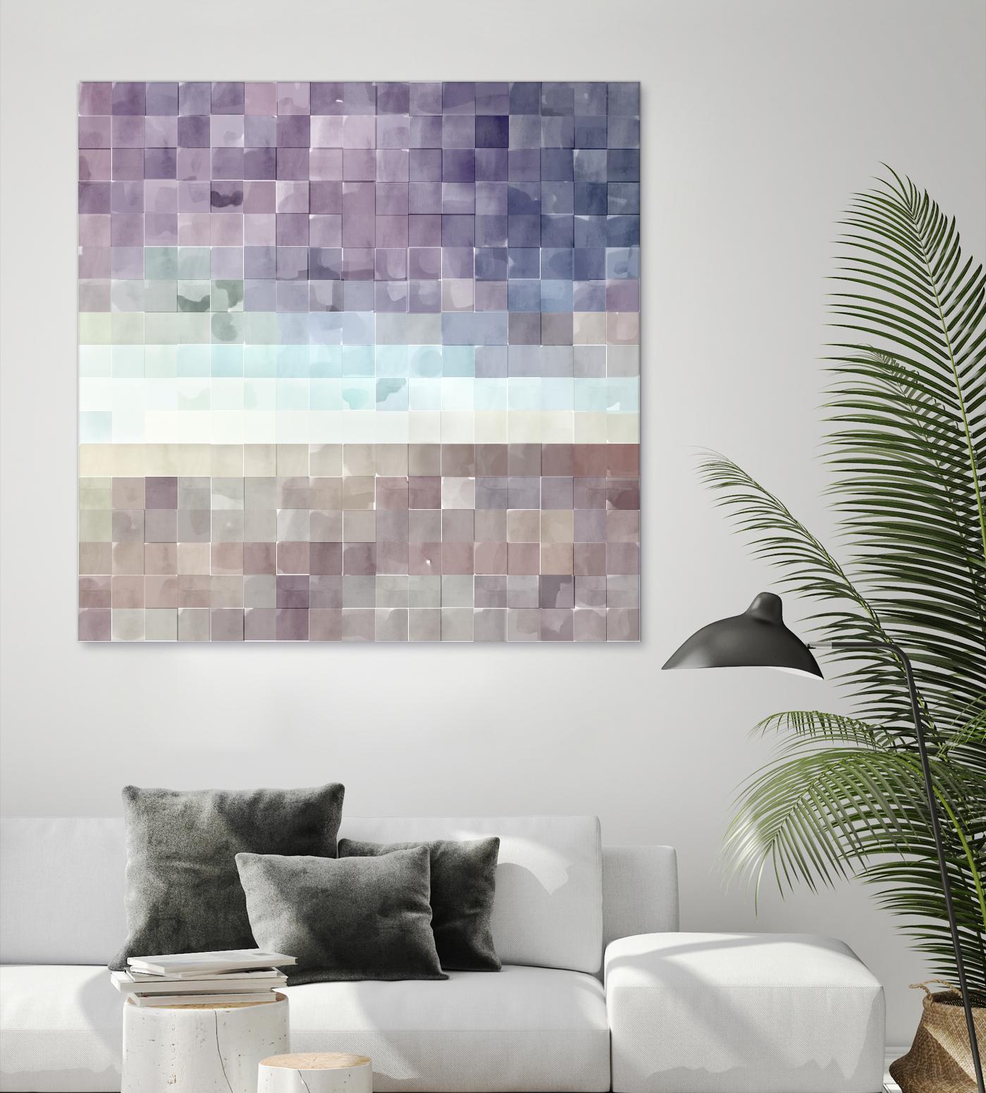 Gridded Watercolor Landscape B by THE Studio on GIANT ART - blue abstract