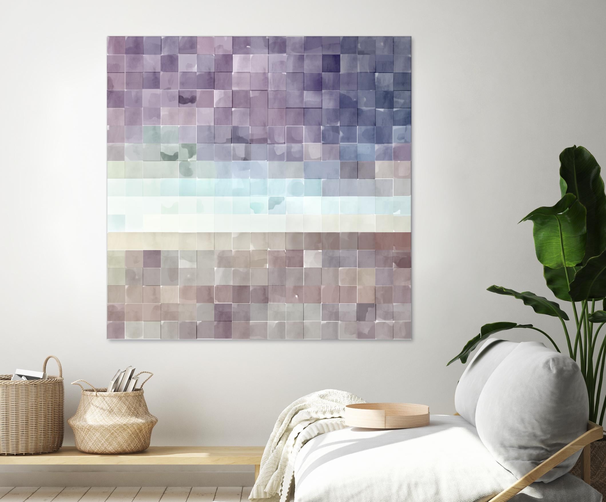 Gridded Watercolor Landscape B by THE Studio on GIANT ART - blue abstract