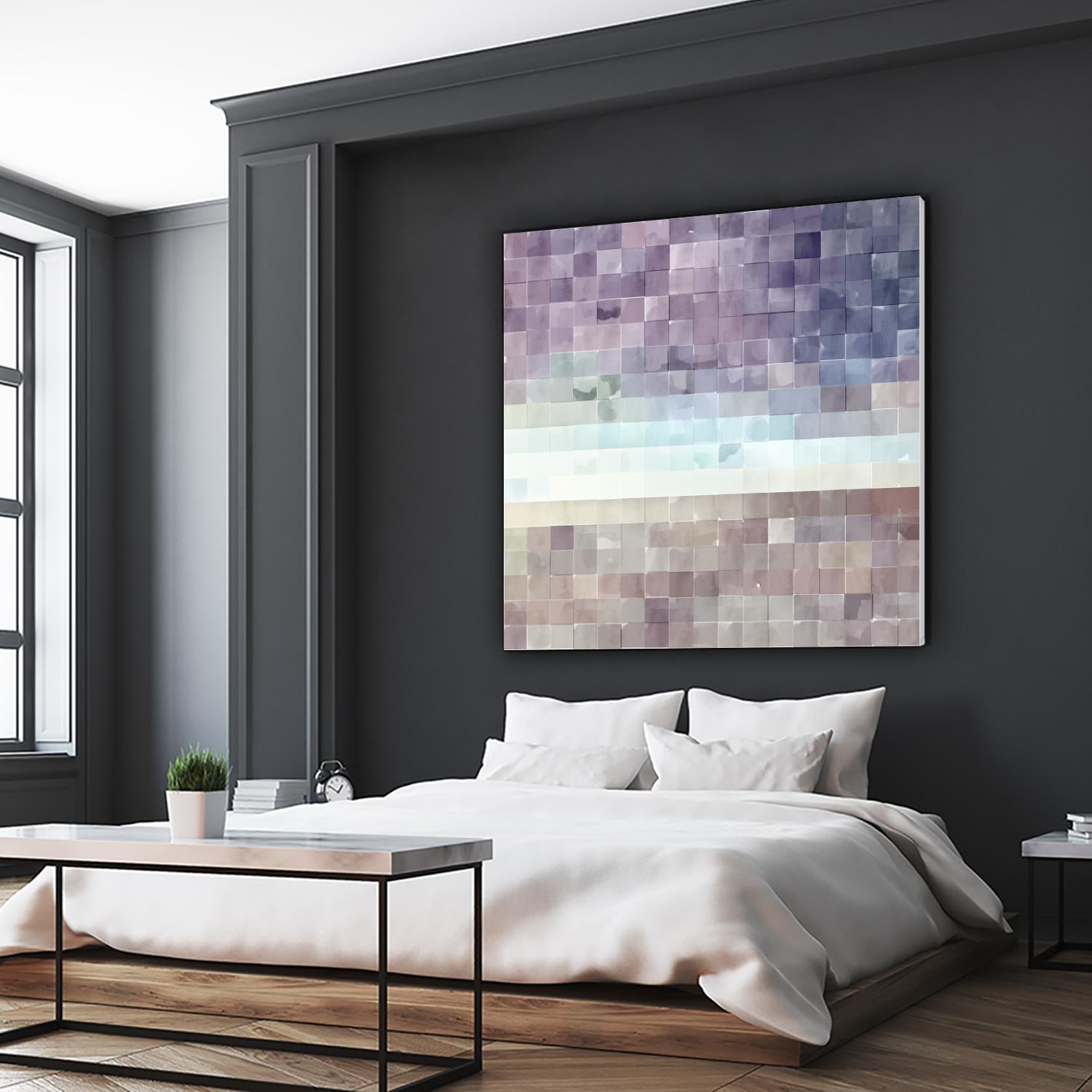 Gridded Watercolor Landscape B by THE Studio on GIANT ART - blue abstract