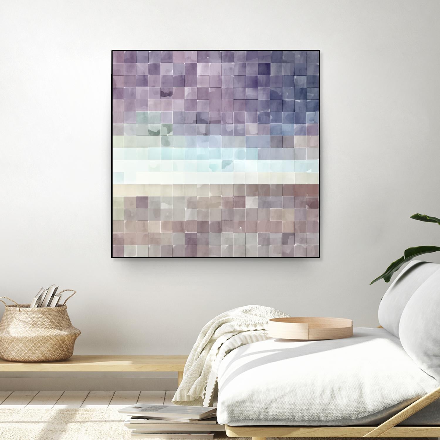 Gridded Watercolor Landscape B by THE Studio on GIANT ART - blue abstract