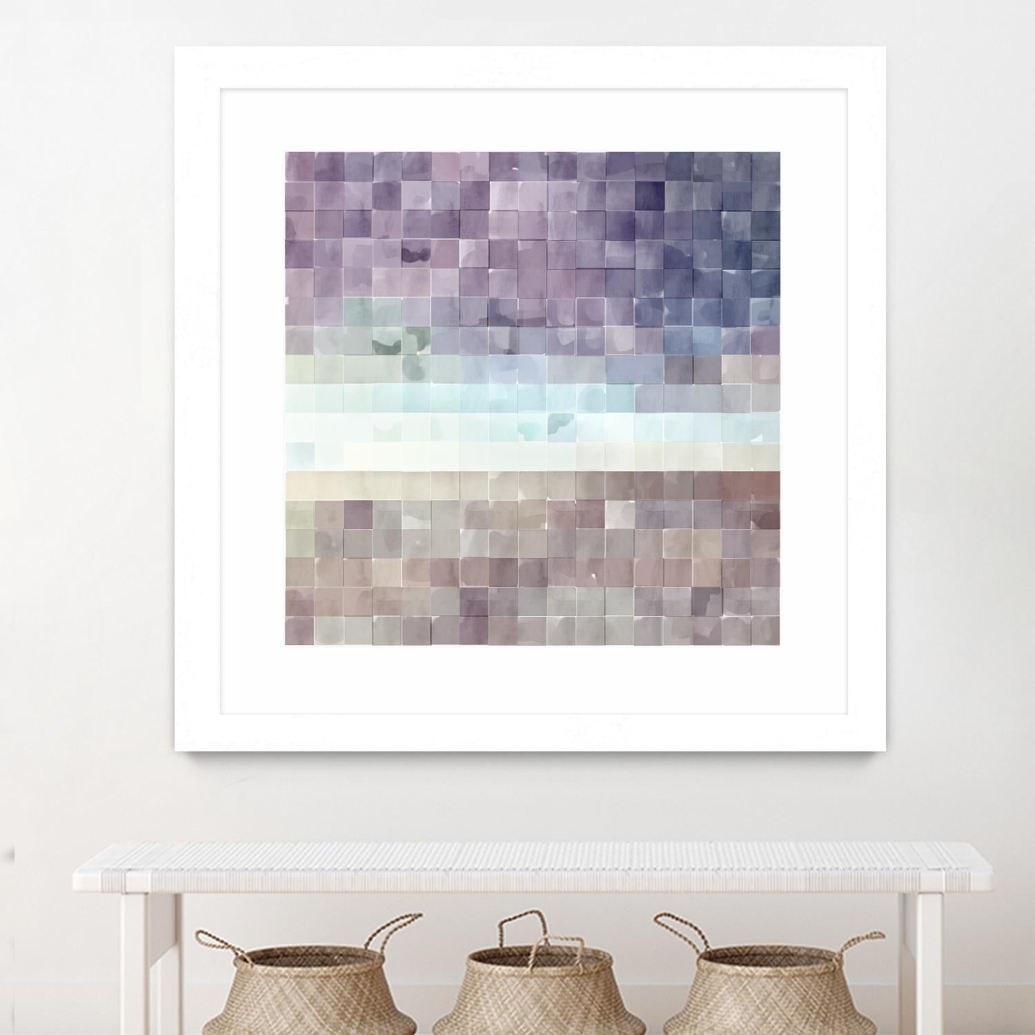 Gridded Watercolor Landscape B by THE Studio on GIANT ART - blue abstract