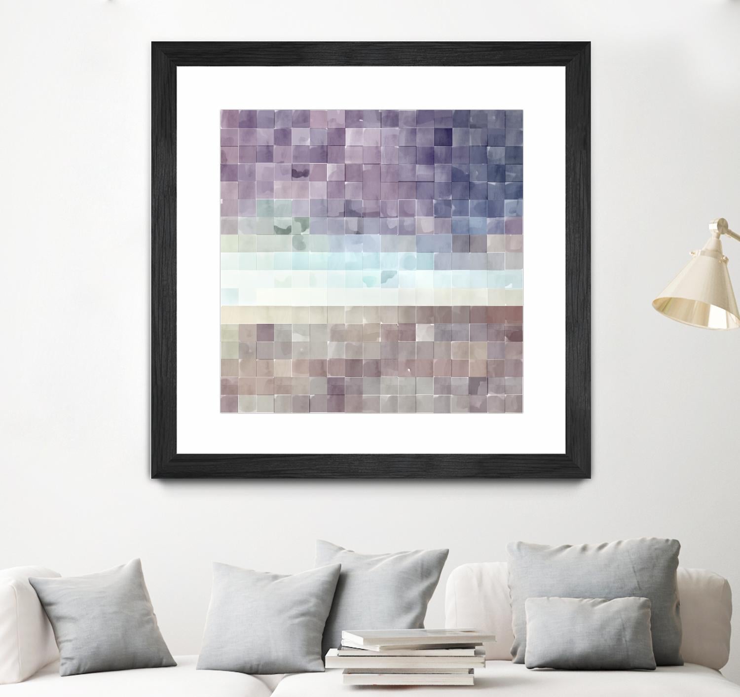 Gridded Watercolor Landscape B by THE Studio on GIANT ART - blue abstract