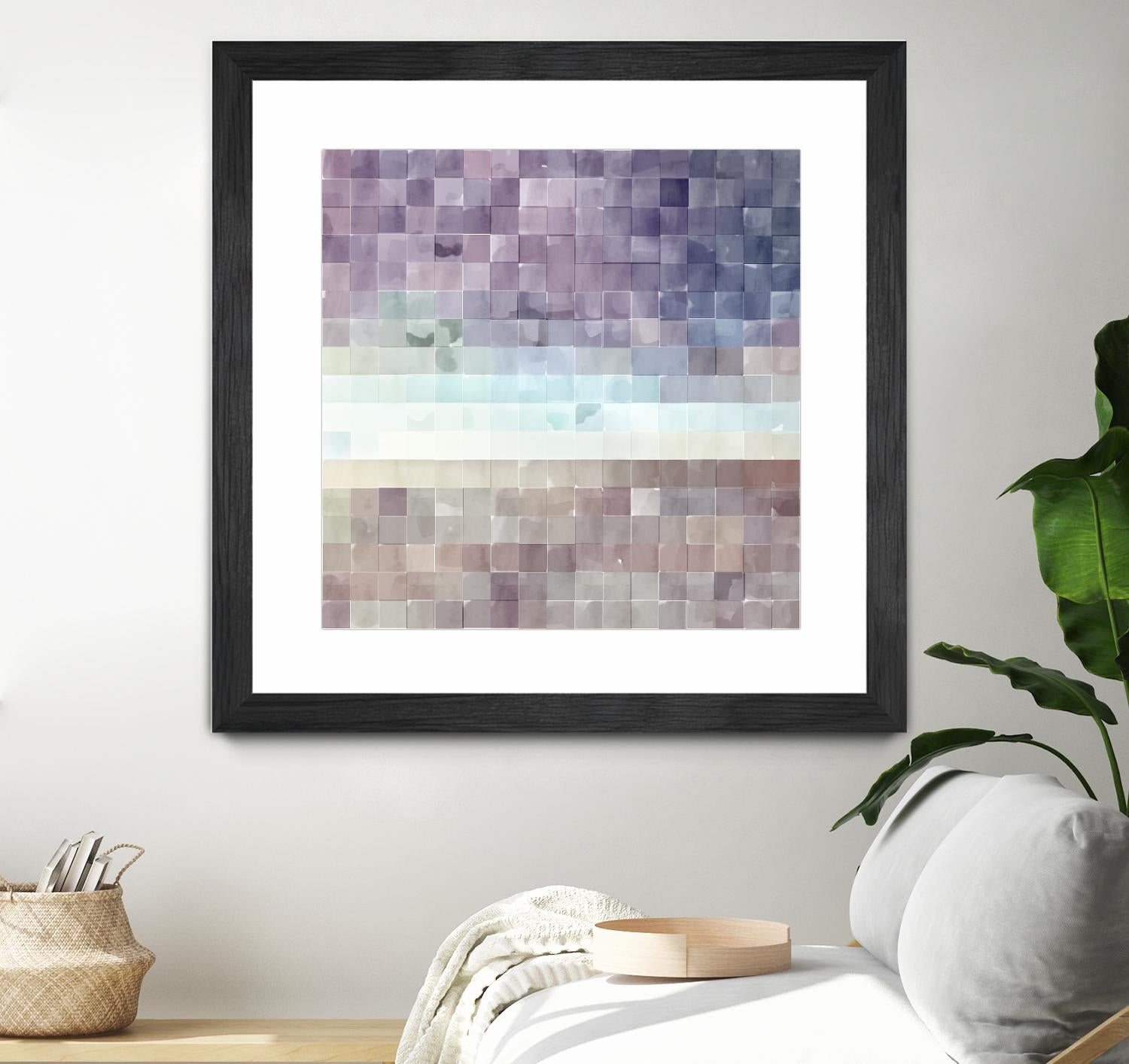 Gridded Watercolor Landscape B by THE Studio on GIANT ART - blue abstract