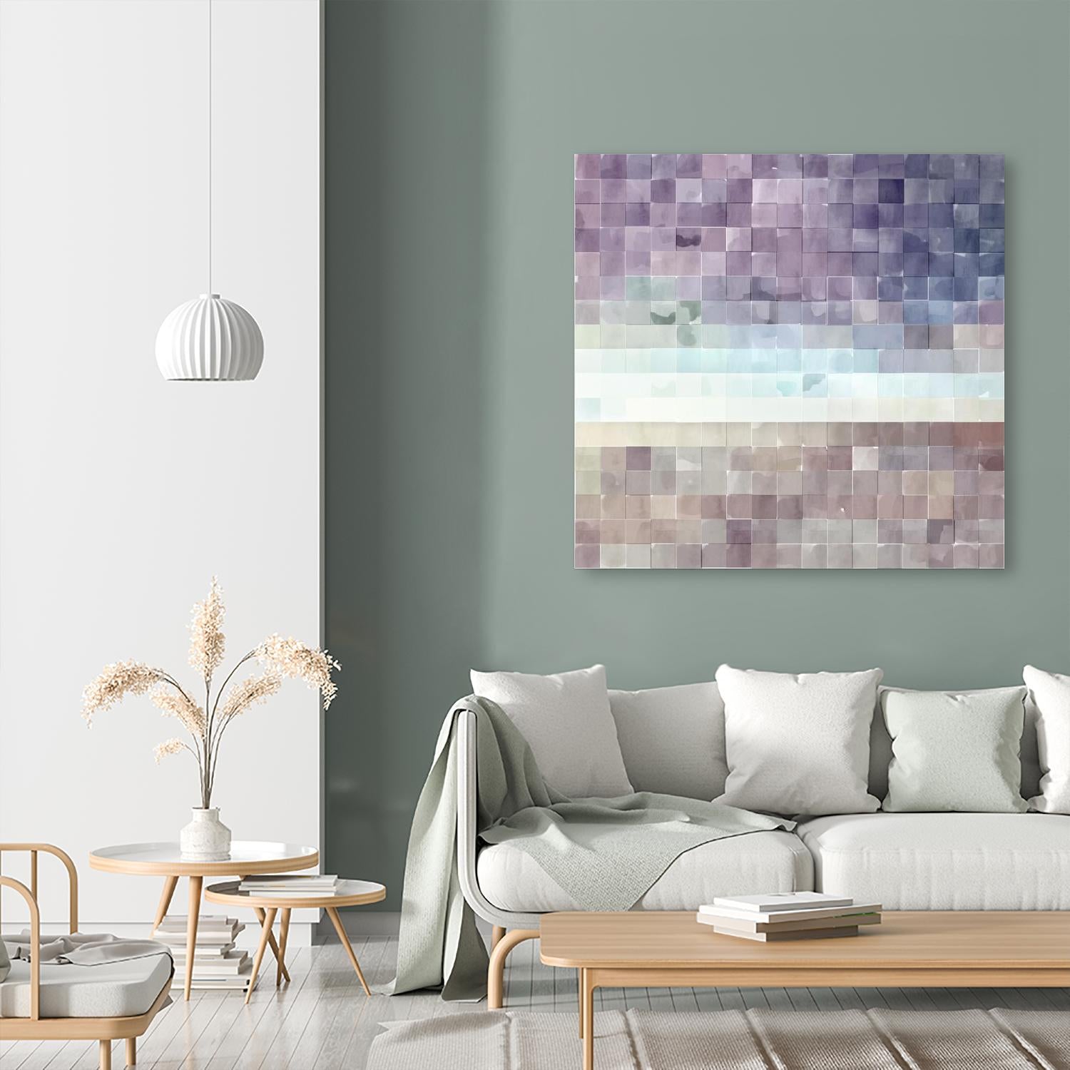 Gridded Watercolor Landscape B by THE Studio on GIANT ART - blue abstract