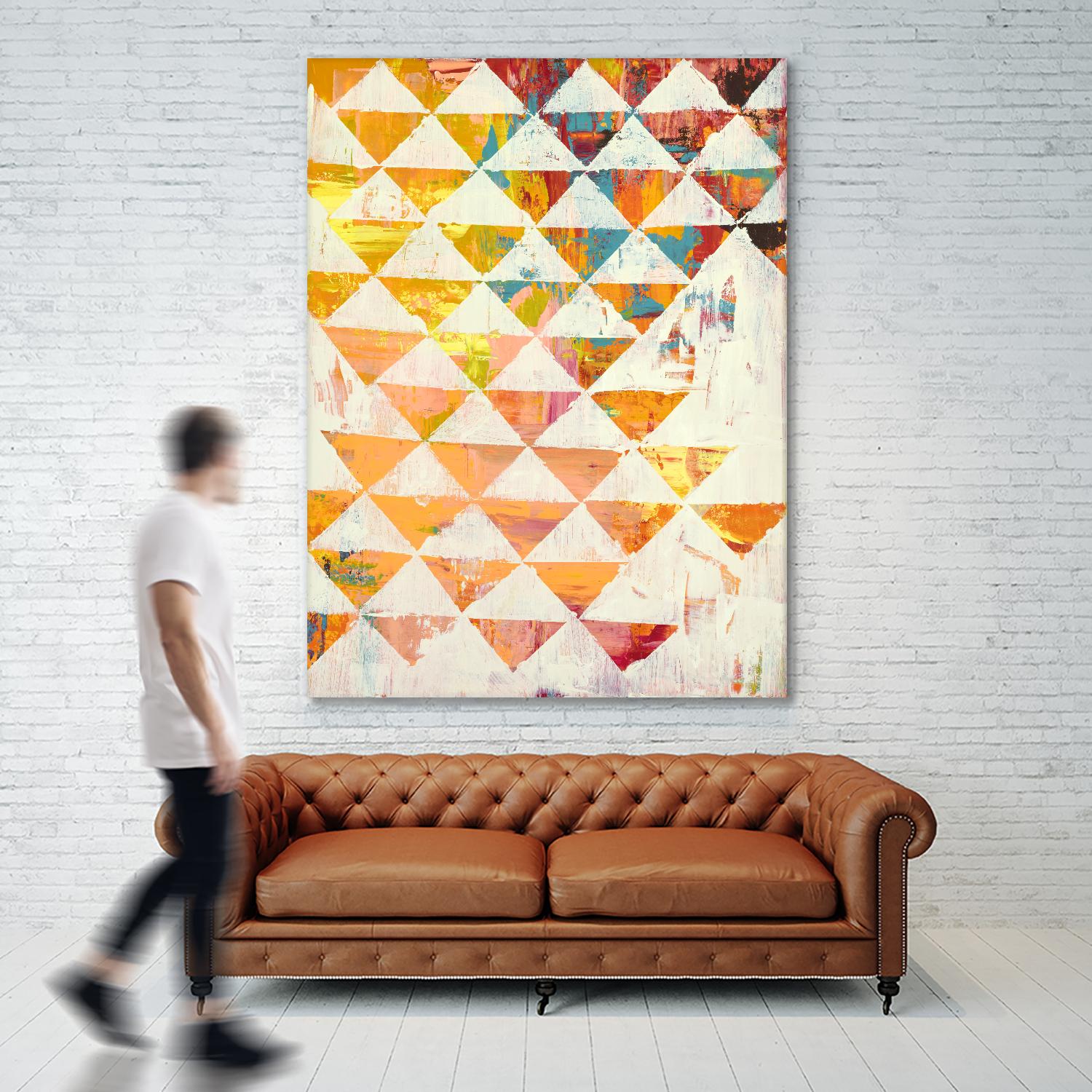 Triangular Configurations 1 by Akiko Hiromoto on GIANT ART - red abstract