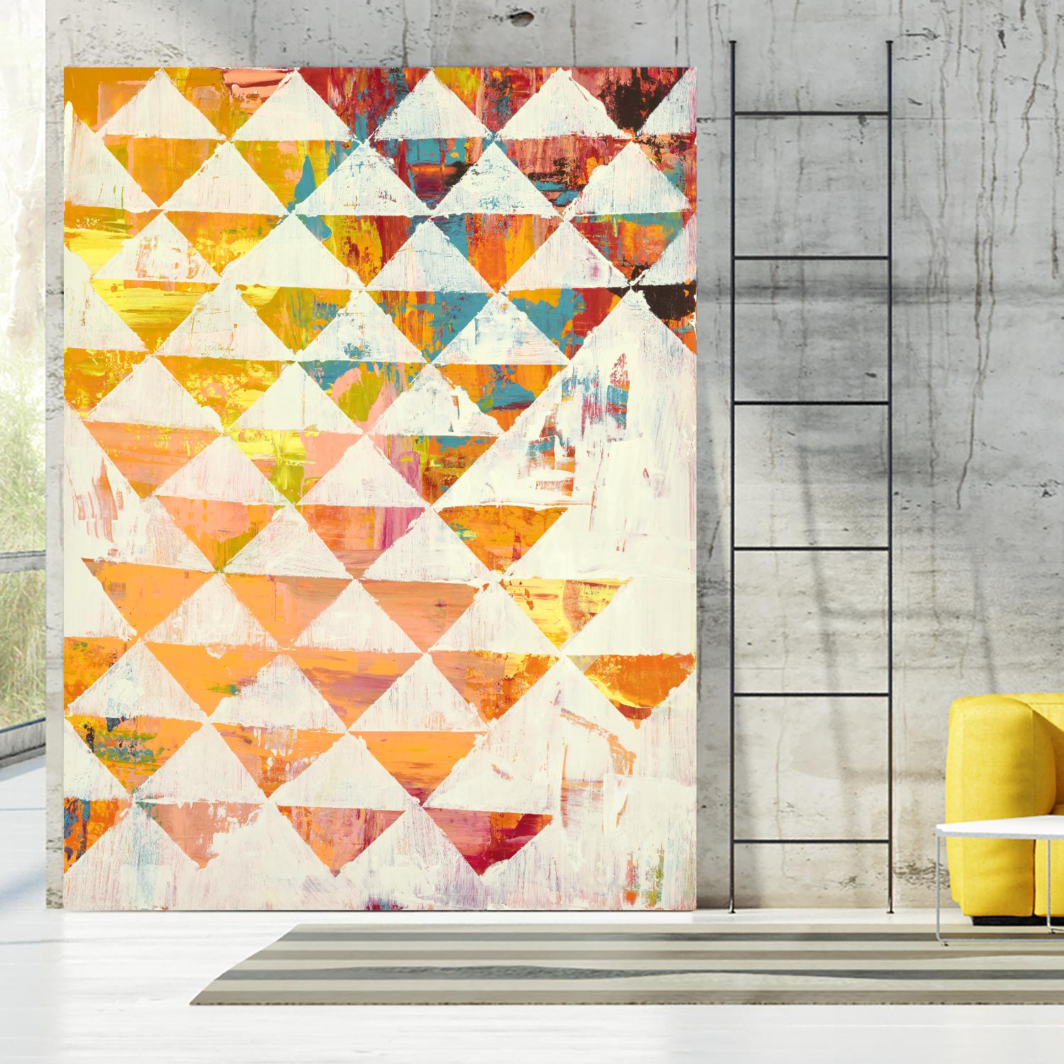 Triangular Configurations 1 by Akiko Hiromoto on GIANT ART - red abstract