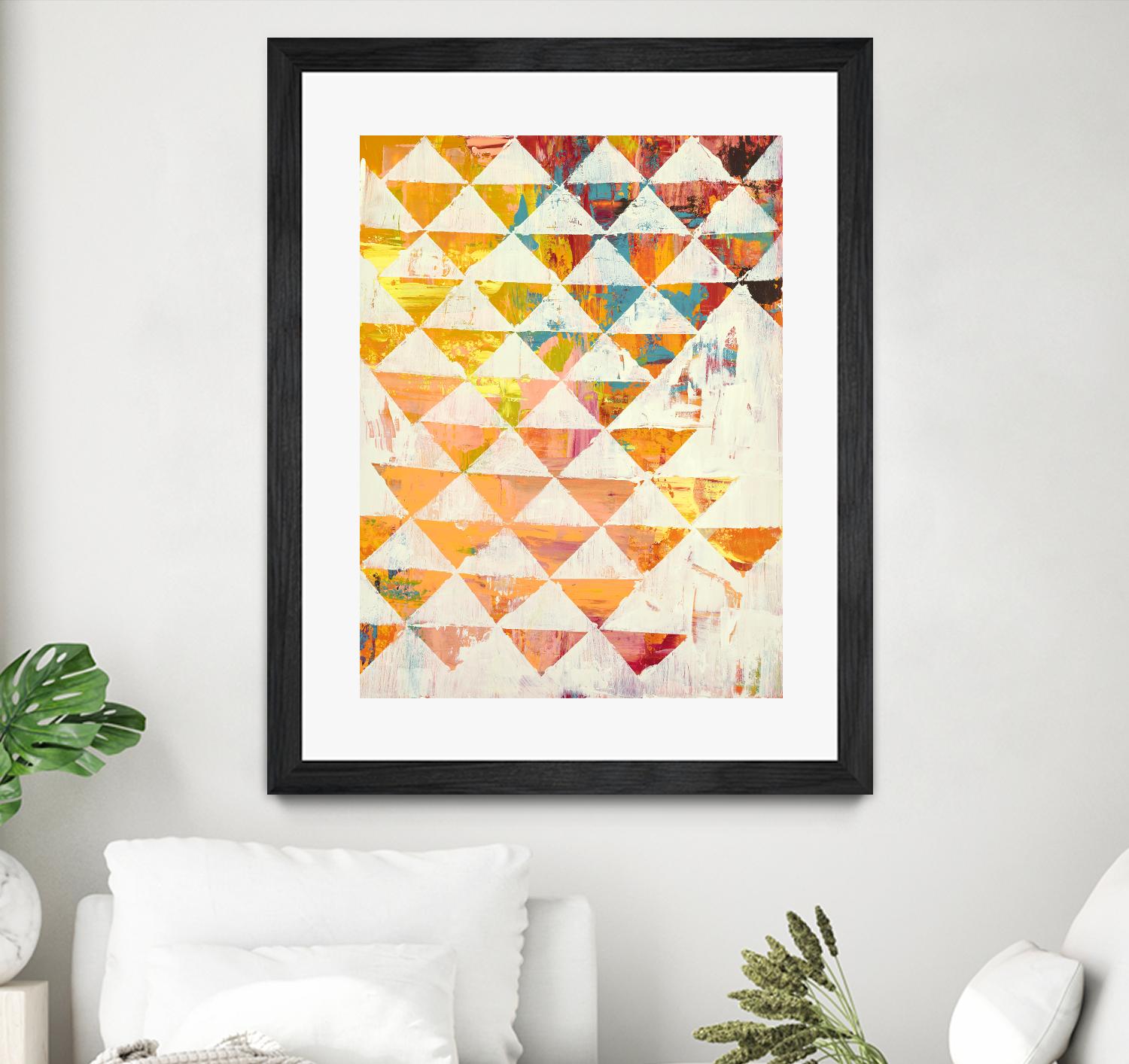 Triangular Configurations 1 by Akiko Hiromoto on GIANT ART - beige patterns