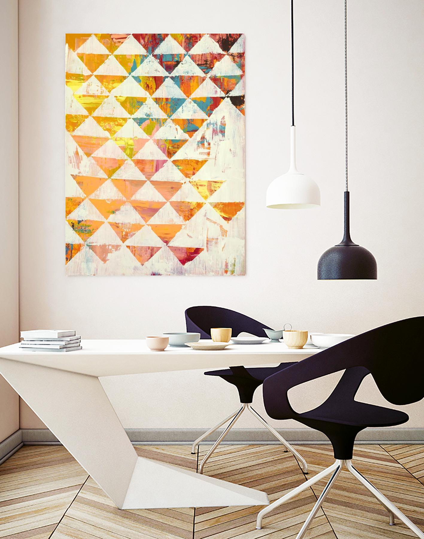 Triangular Configurations 1 by Akiko Hiromoto on GIANT ART - beige patterns