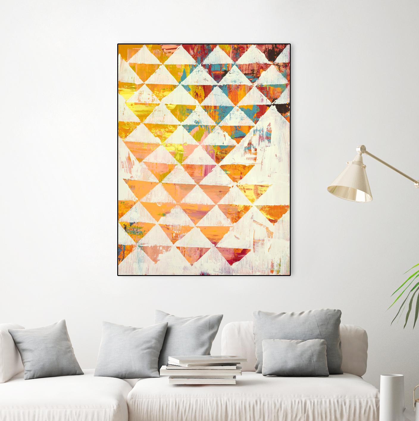 Triangular Configurations 1 by Akiko Hiromoto on GIANT ART - red abstract