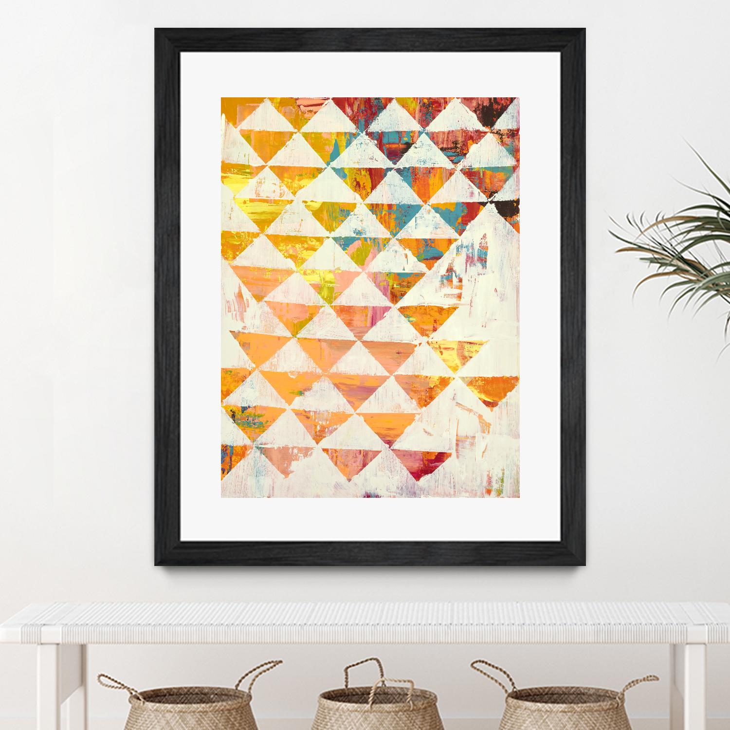 Triangular Configurations 1 by Akiko Hiromoto on GIANT ART - beige patterns