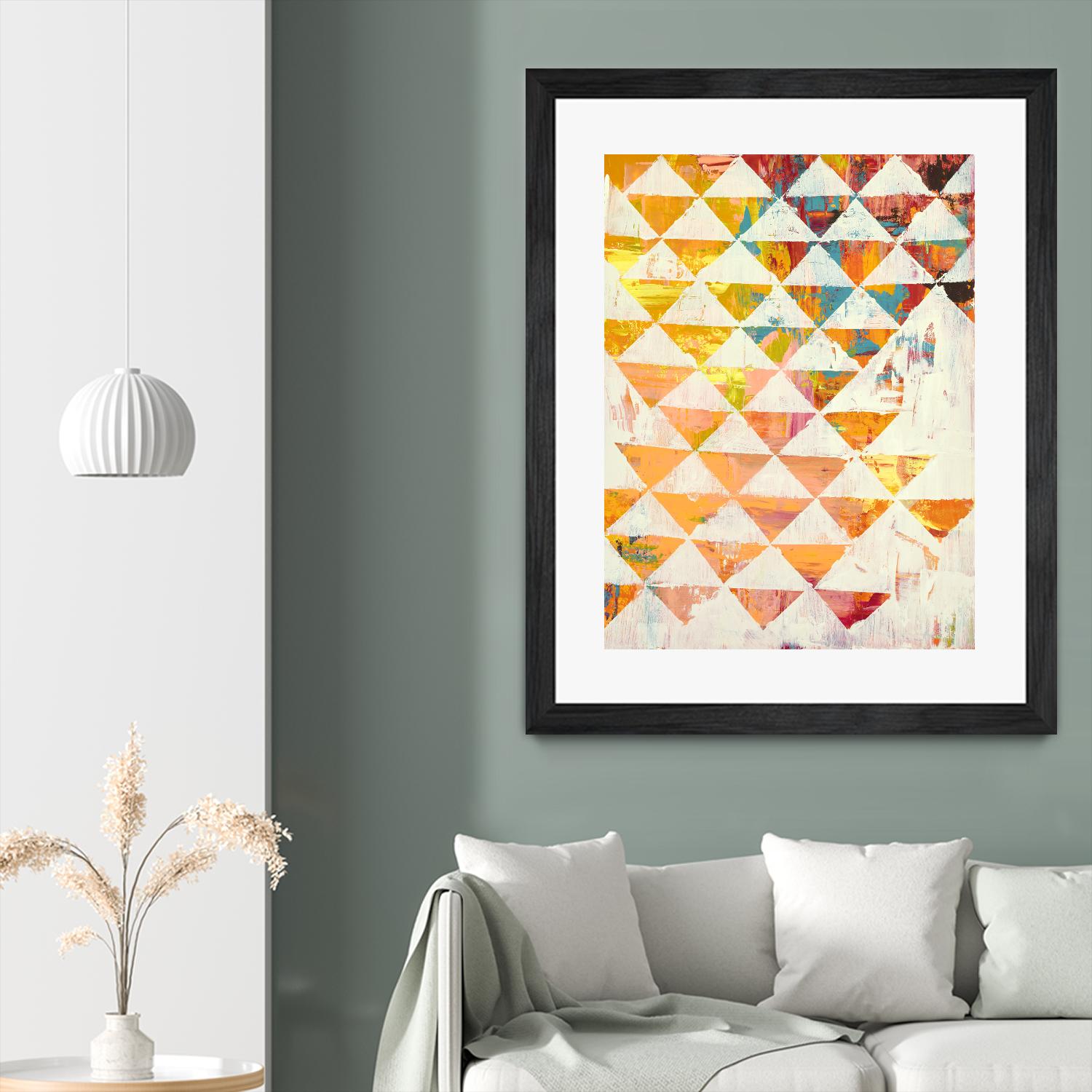 Triangular Configurations 1 by Akiko Hiromoto on GIANT ART - beige patterns