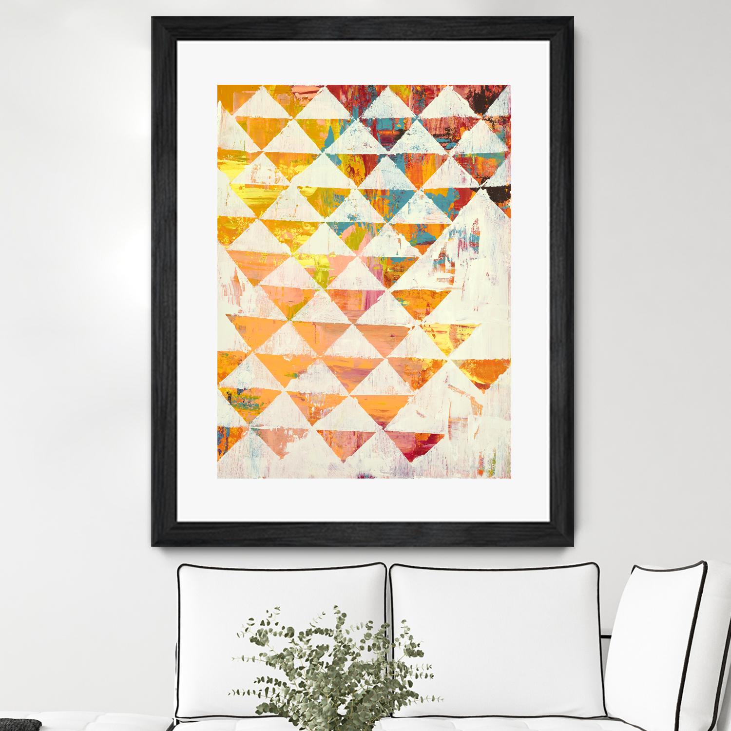 Triangular Configurations 1 by Akiko Hiromoto on GIANT ART - beige patterns