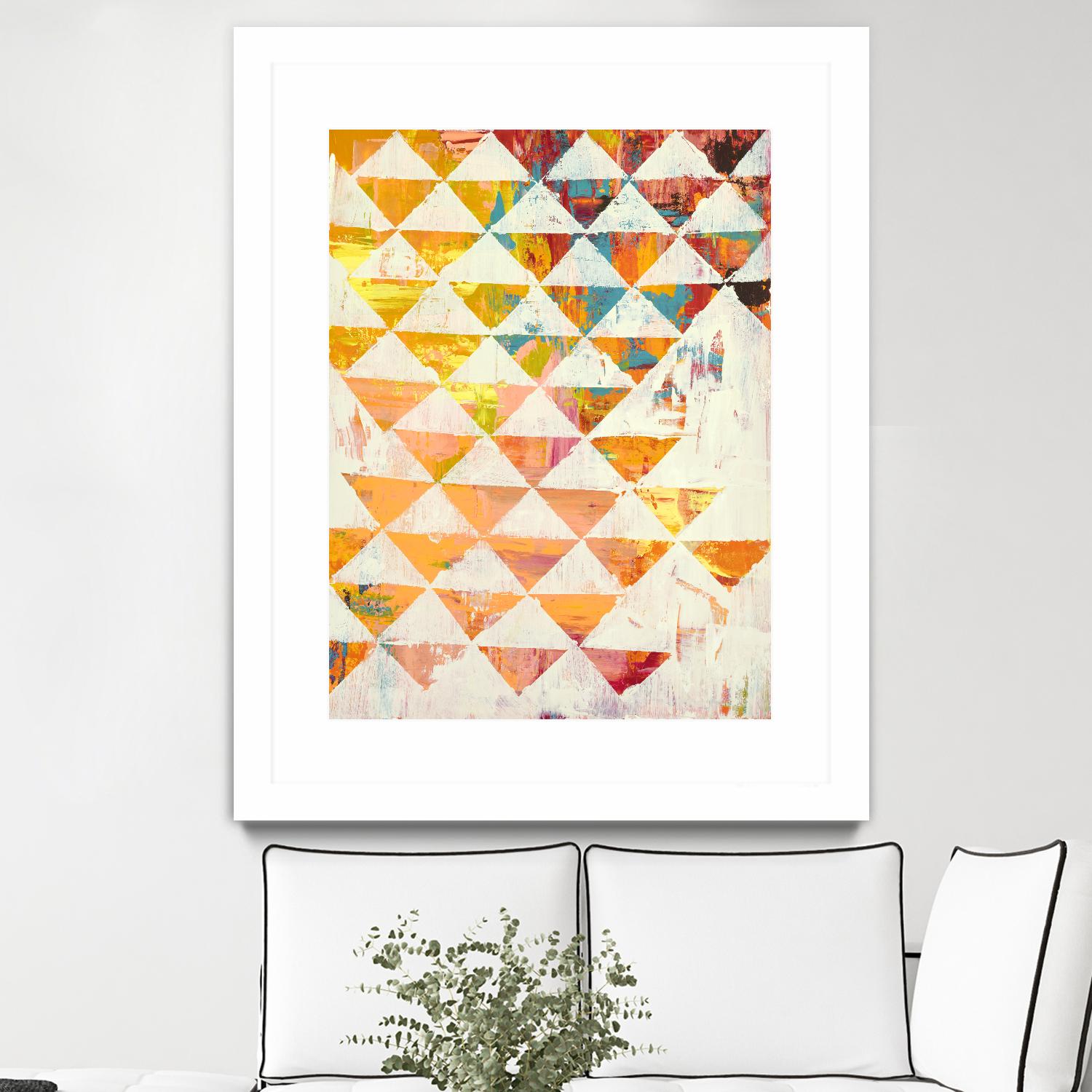 Triangular Configurations 1 by Akiko Hiromoto on GIANT ART - beige patterns