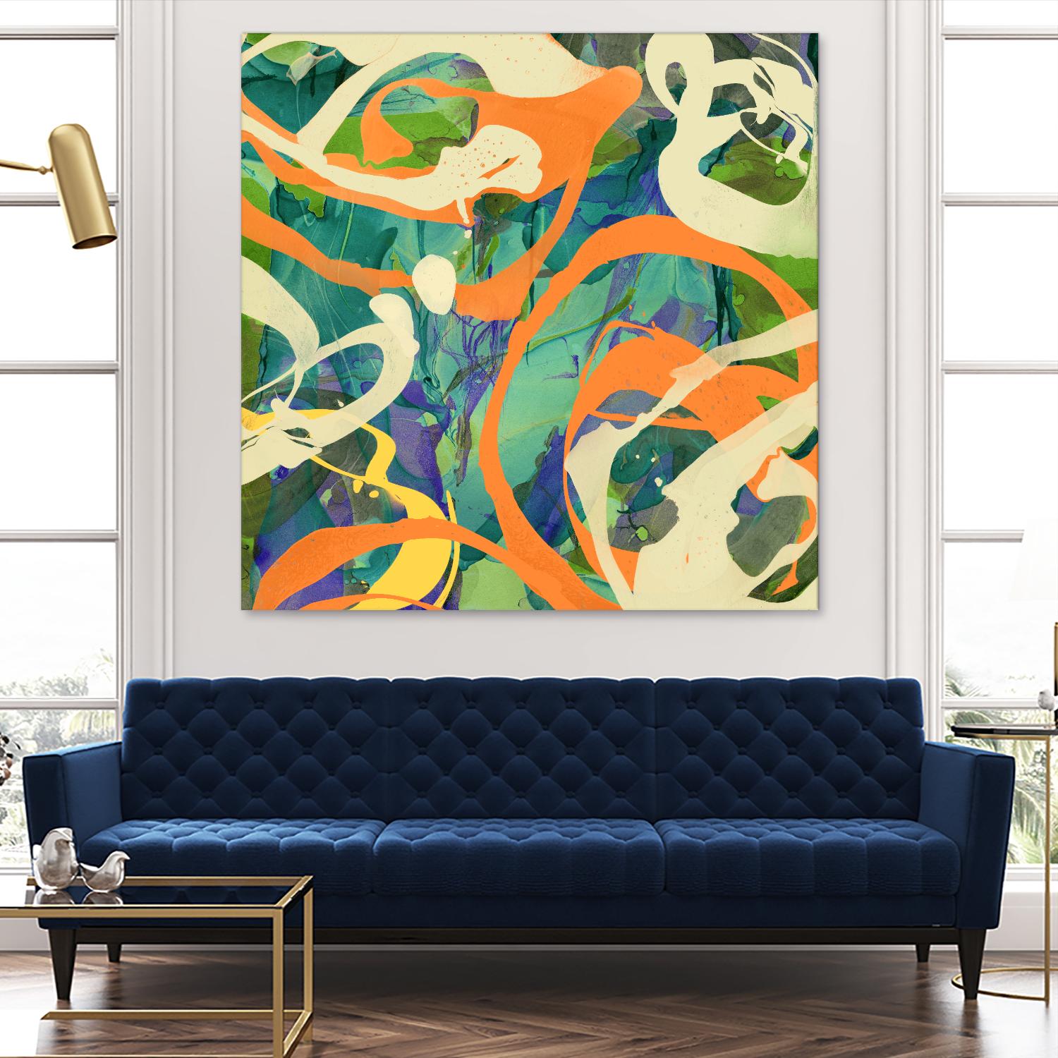 Swirls in Motion by THE Studio on GIANT ART - green abstract