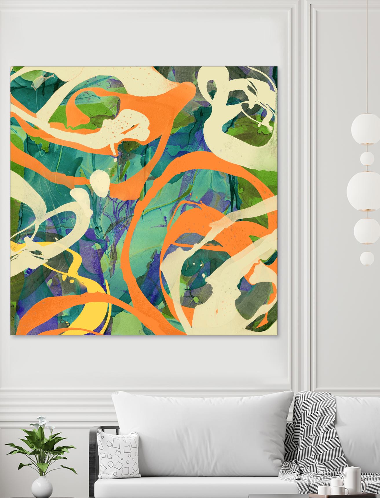 Swirls in Motion by THE Studio on GIANT ART - green abstract