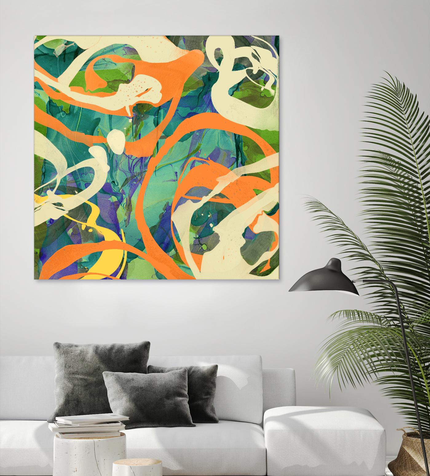 Swirls in Motion by THE Studio on GIANT ART - green abstract