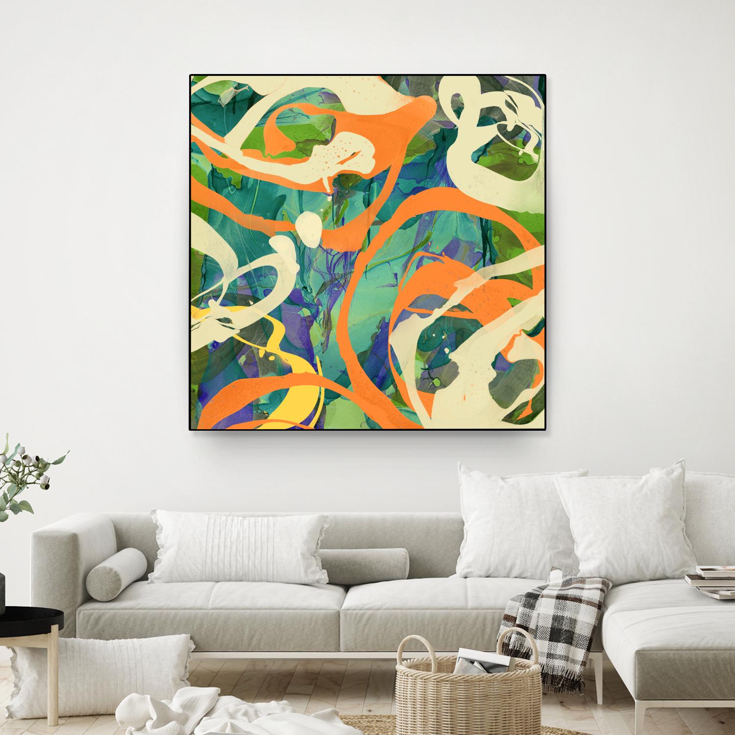 Swirls in Motion by THE Studio on GIANT ART - green abstract