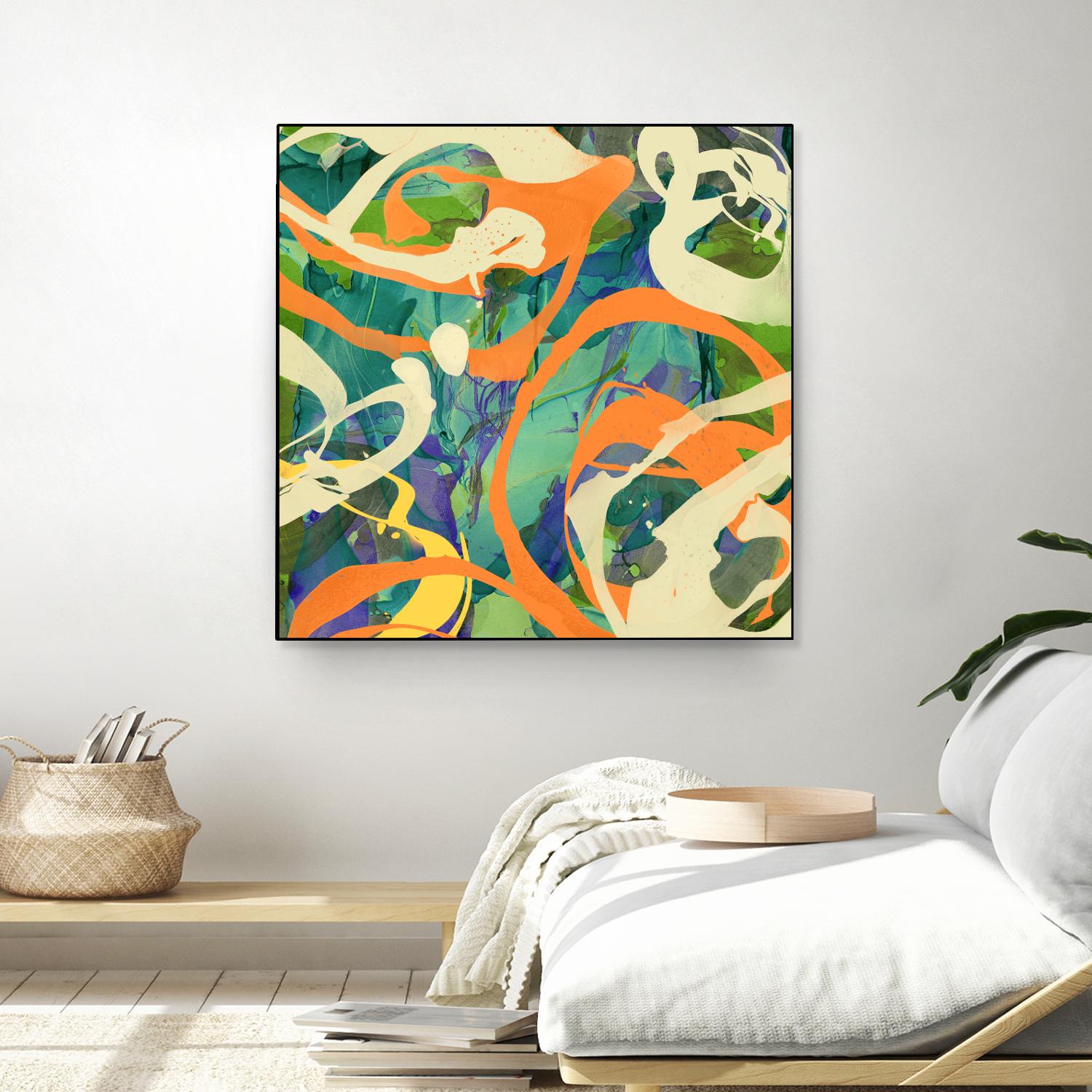 Swirls in Motion by THE Studio on GIANT ART - green abstract