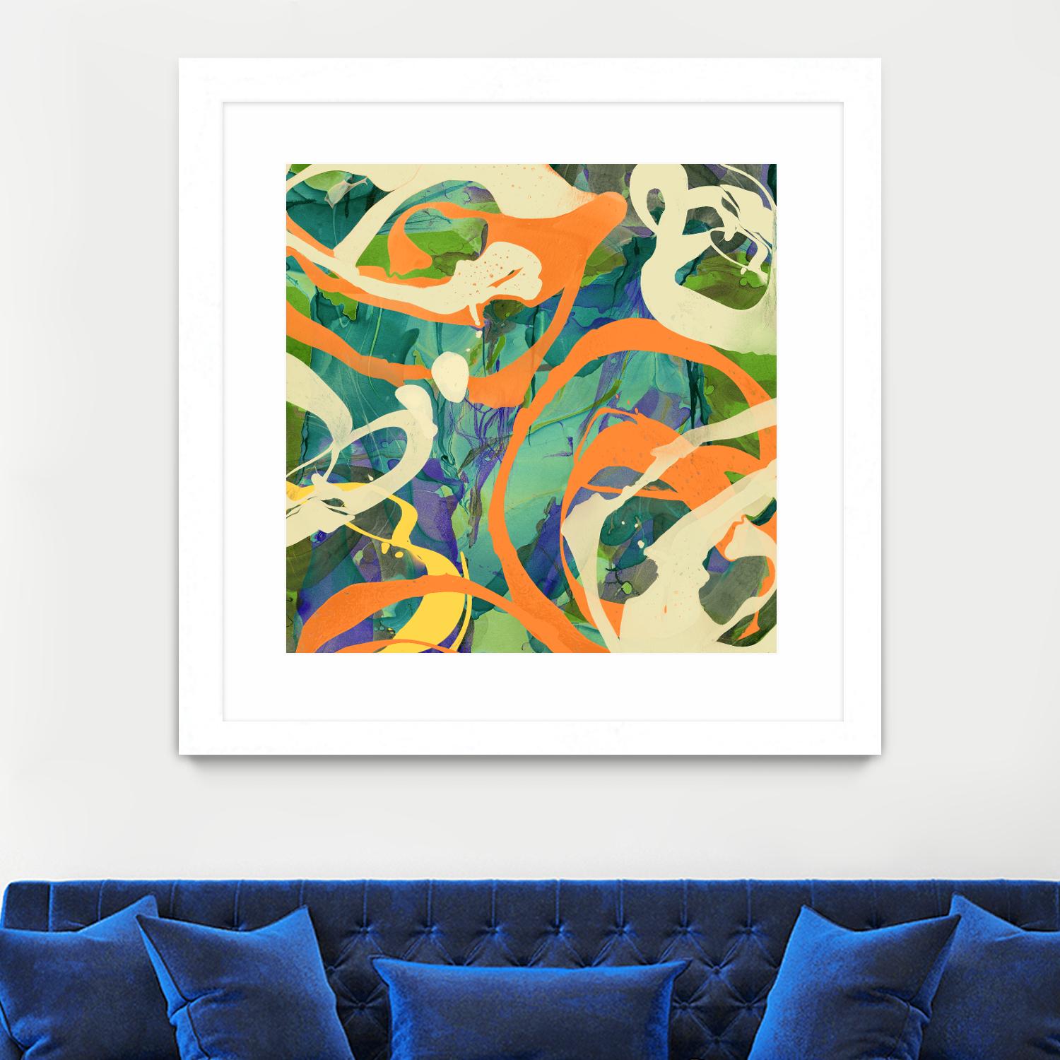 Swirls in Motion by THE Studio on GIANT ART - green abstract