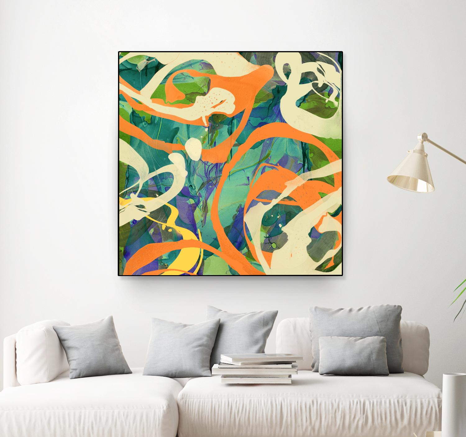 Swirls in Motion by THE Studio on GIANT ART - green abstract