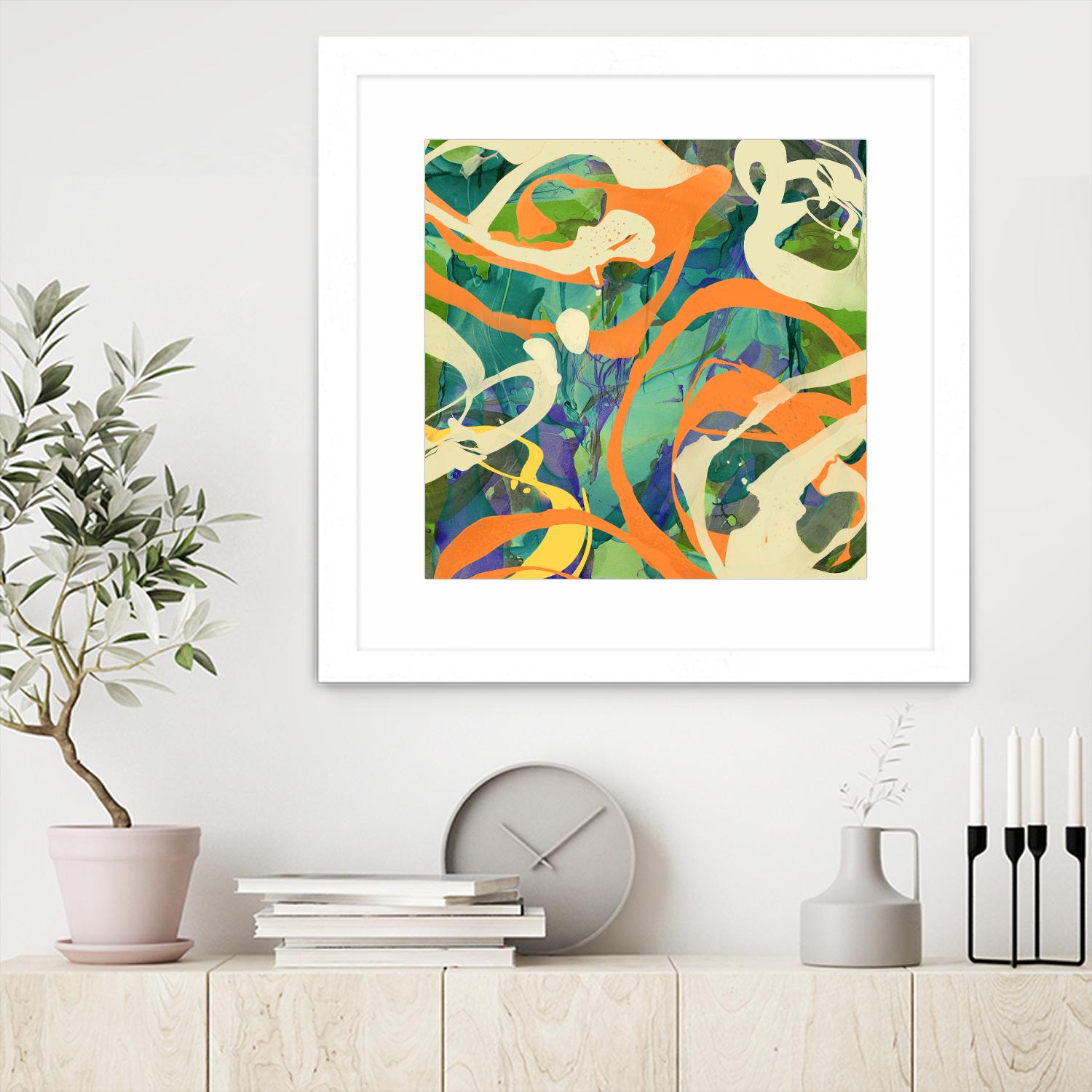 Swirls in Motion by THE Studio on GIANT ART - green abstract