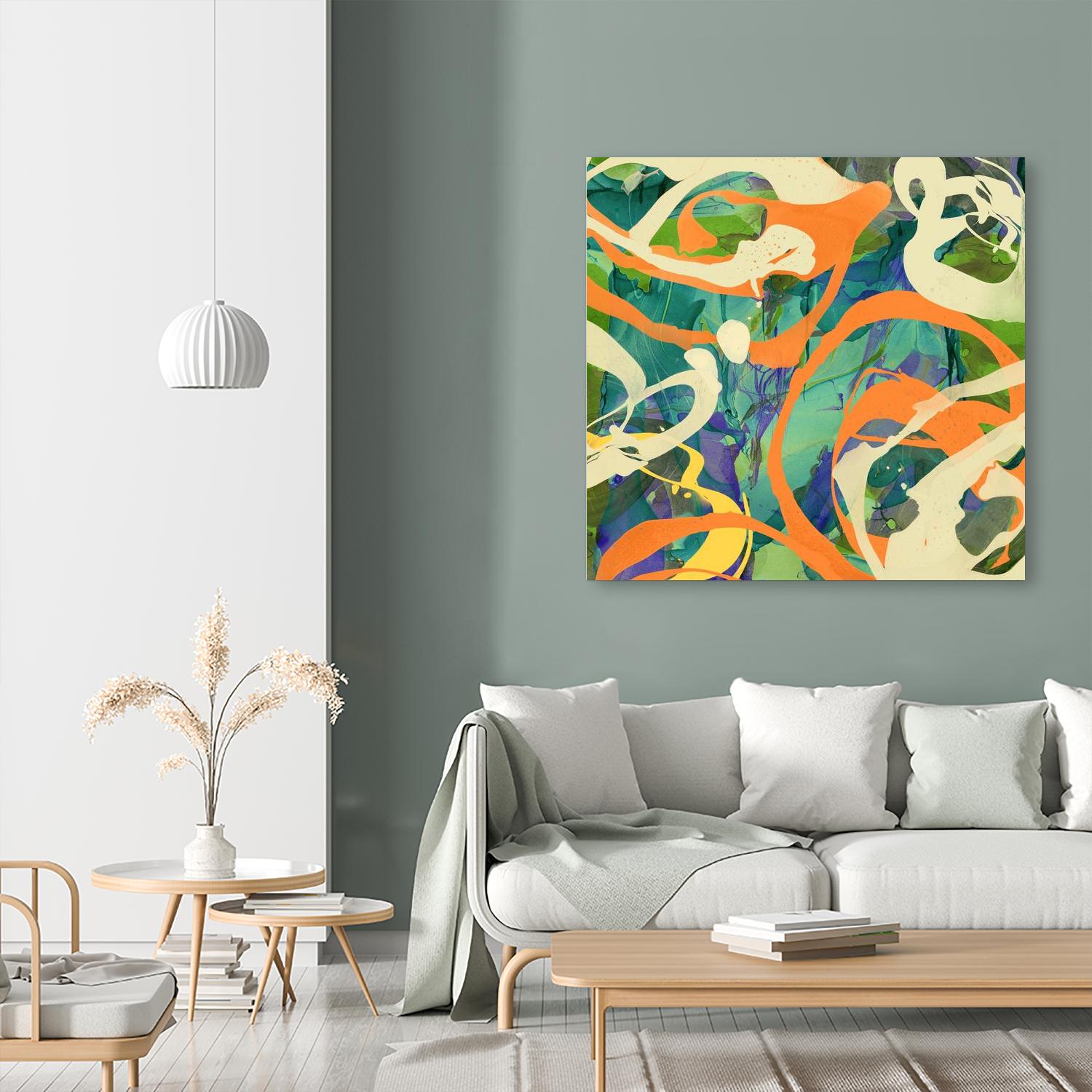 Swirls in Motion by THE Studio on GIANT ART - green abstract